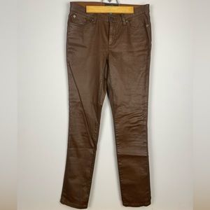 Lauren Ralph Lauren straight leg brown Leather look Jeans 6
